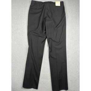 MICHAEL Michael Kors Dress Pants Mens 37x36 Black Stripe Flat Front Formal NWT